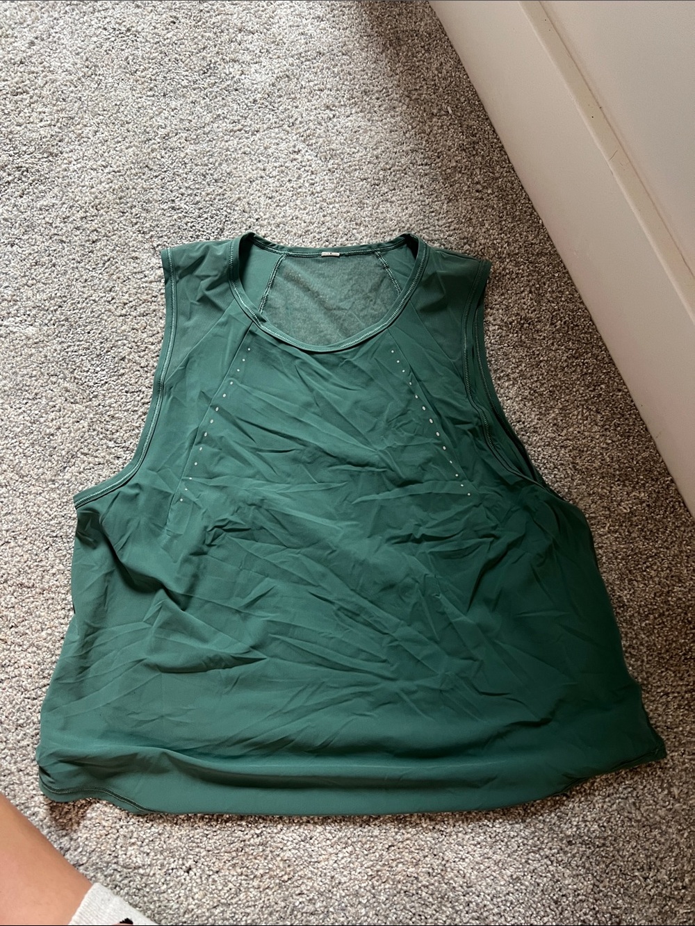 lululemon athletica Deep Forest Green Sleeveless Overlay Tank